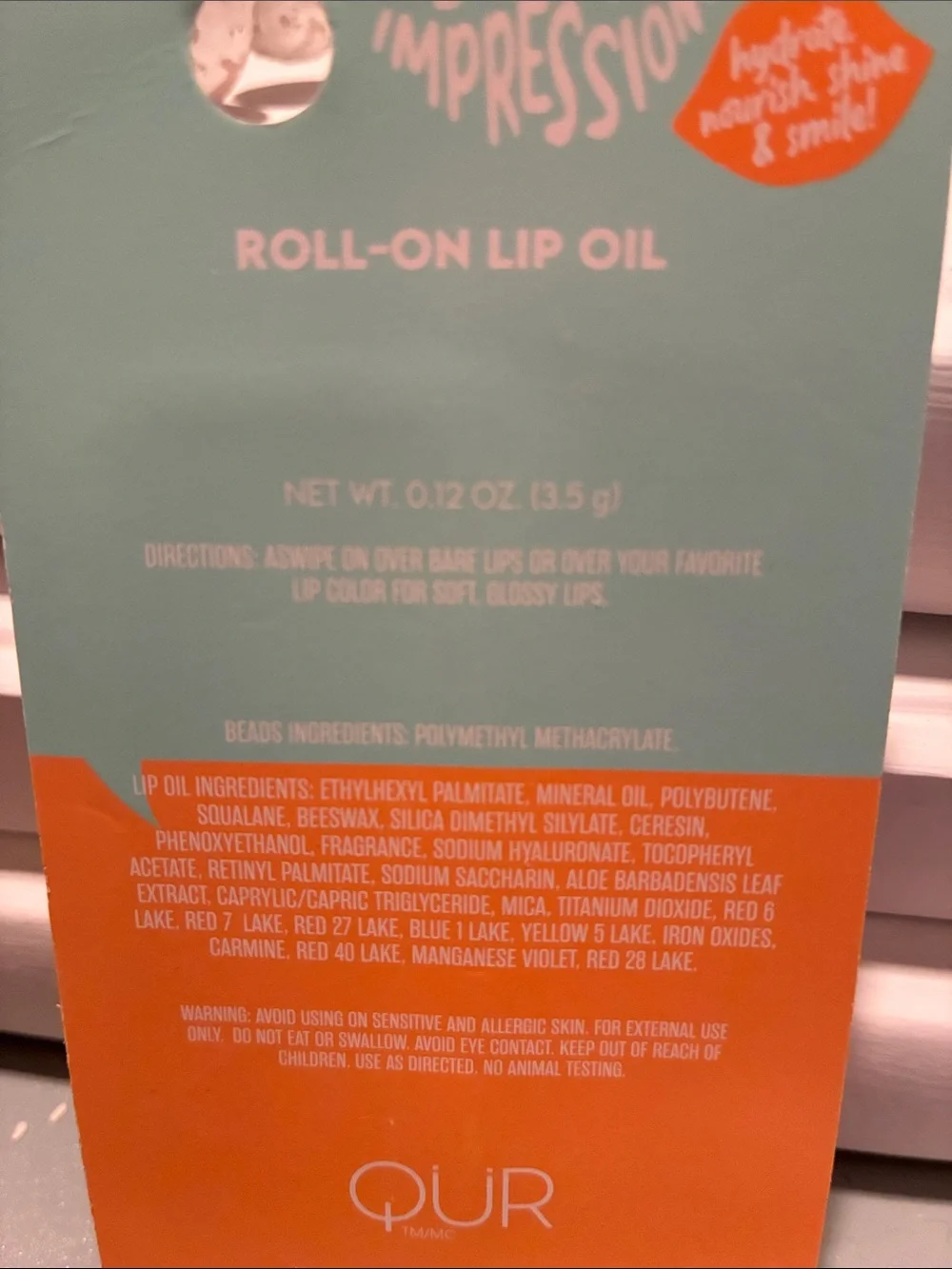Impressions Roll-On Lip Oil Duo with Teal & Orange Caps